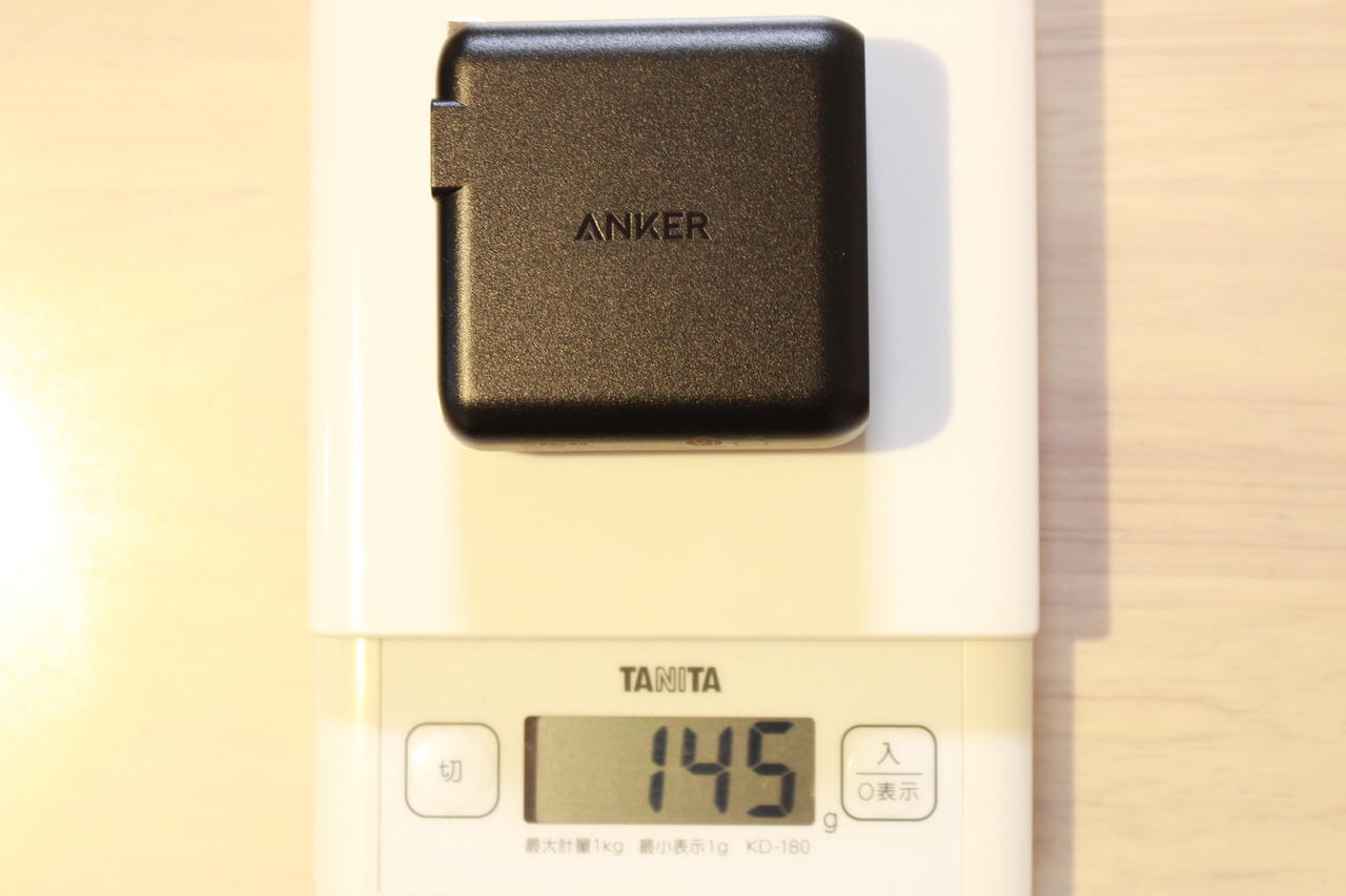 Anker PowerPort Speed 1 PD 60の重さを比較①