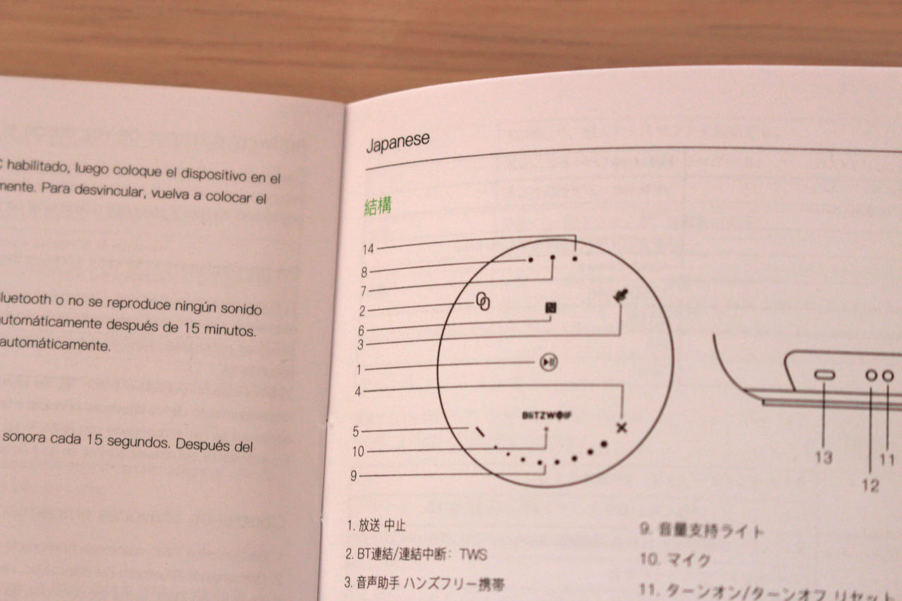 操作説明書は日本語対応、しかし翻訳ソフト感がすごい